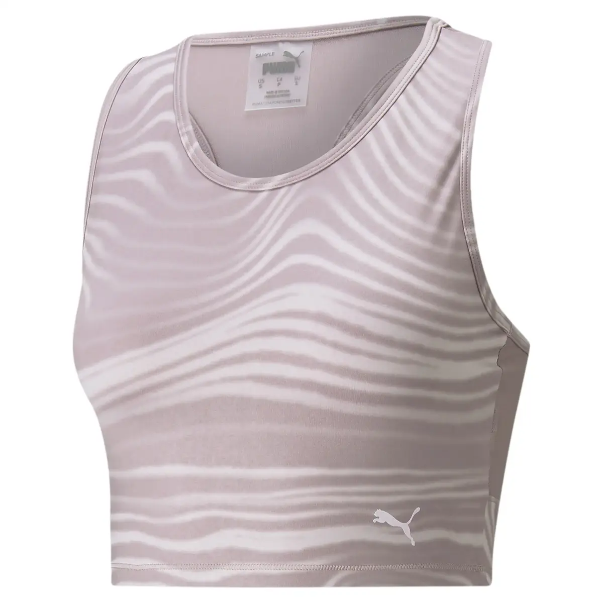 Puma STUDIO AOP CROP TANK Quail Pembe Kadın Antrenman Atleti