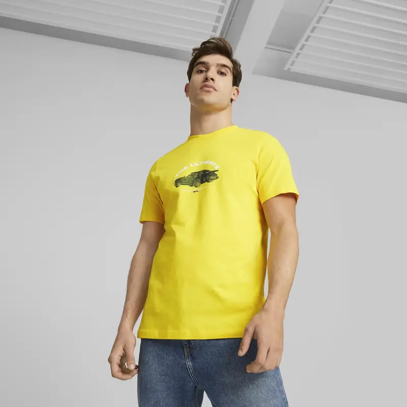 Puma PL Graphic Tee Sarı Erkek/Unisex T-Shirt