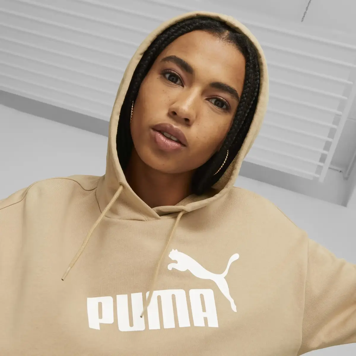 Puma Ess Crop Hoodie Bej Kadın Sweatshirt