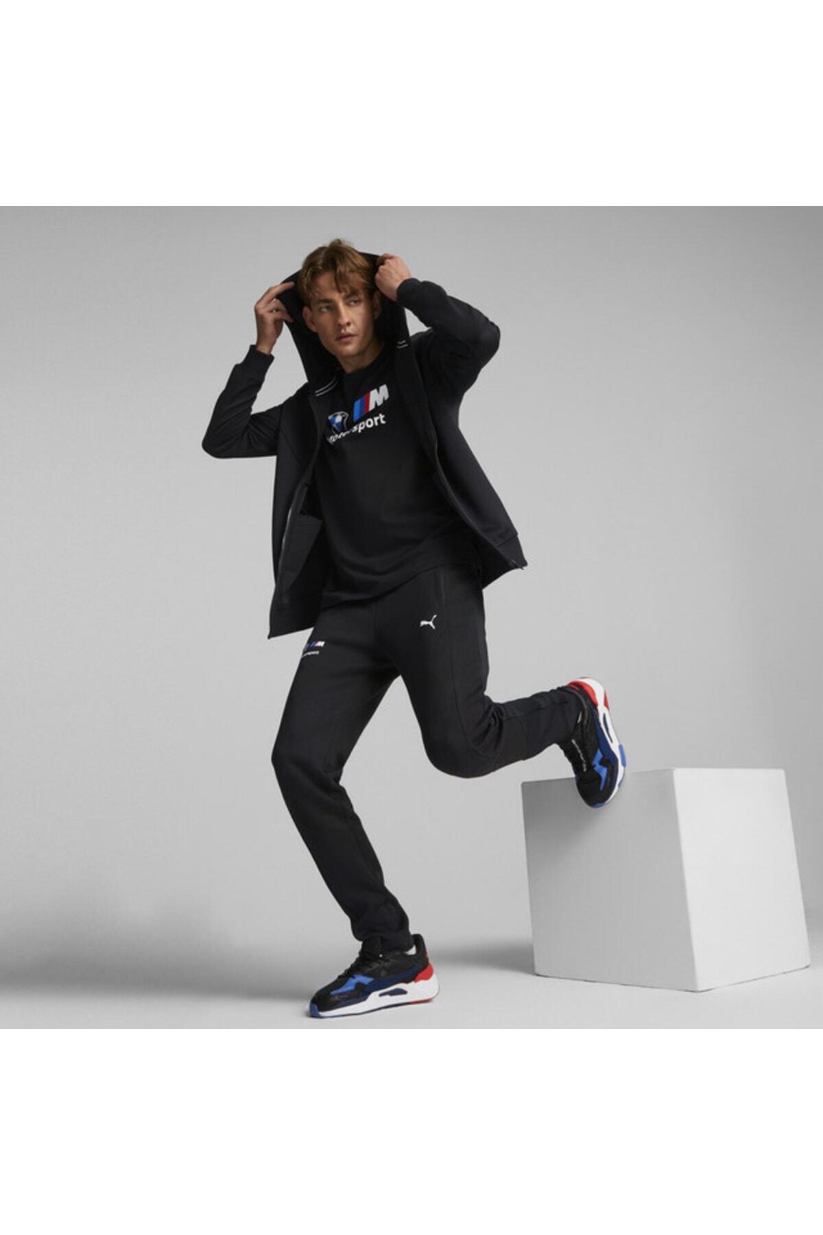 Puma Bmw Mms Hdd Sweat Jacket Cotton Siyah Erkek Fermuarlı Hoodie