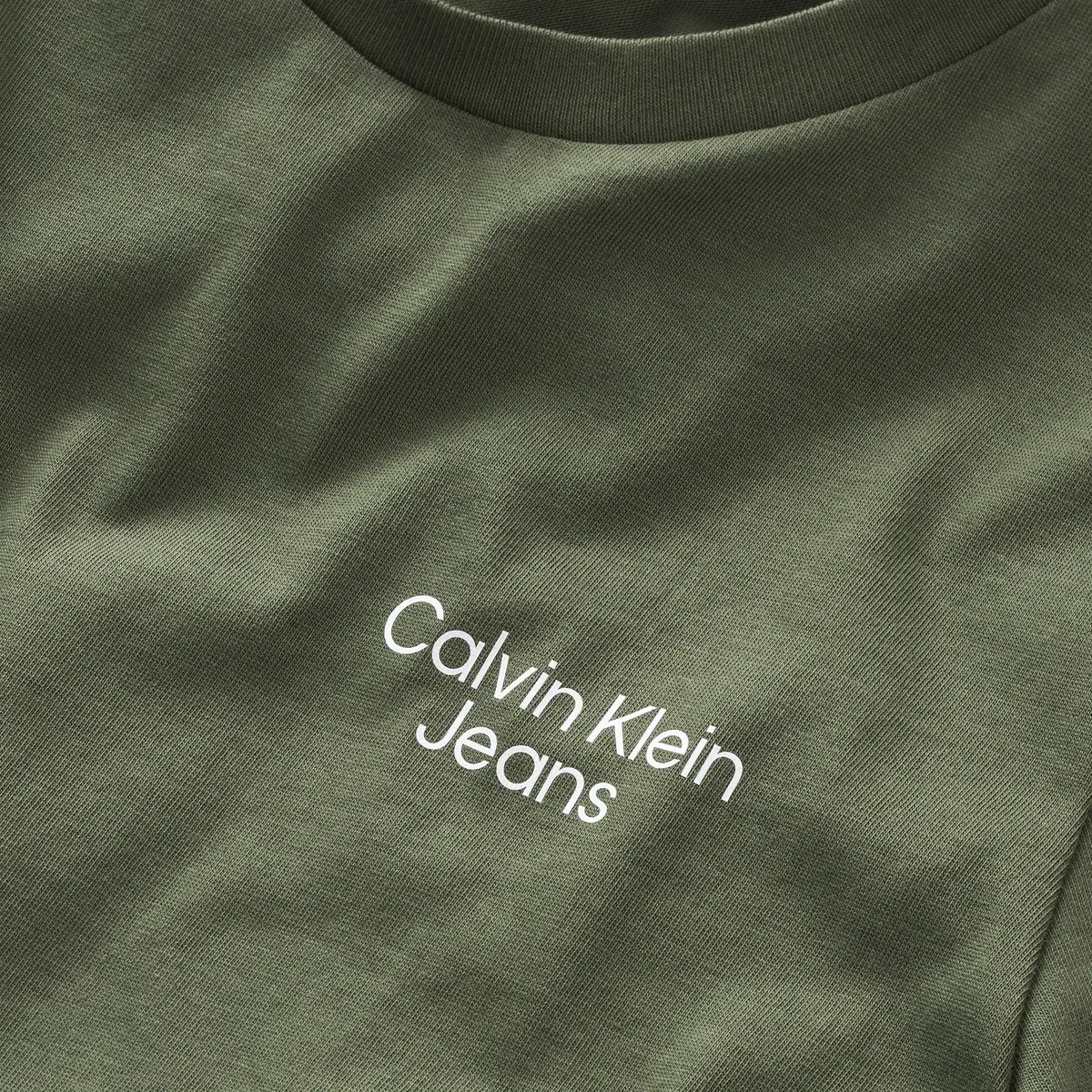 Calvin Klein CKJ STACK LOGO T-SHI Erkek Yeşil T-Shirt