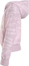 Calvin Klein STACKED LOGO AOP ZIP Kadın Pembe Sweatshirt