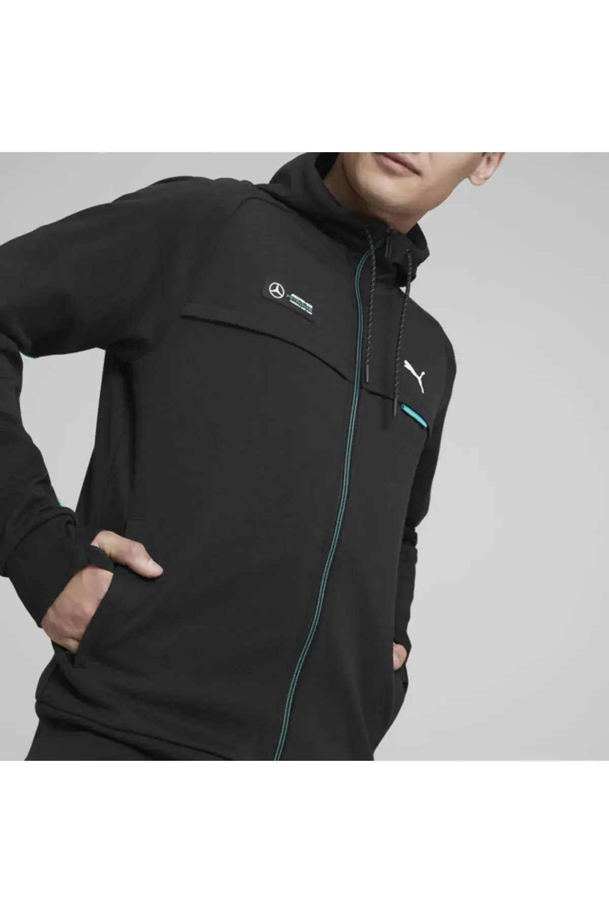 Puma Mapf1 Hooded Sweat Jacket Siyah Erkek Fermuarlı Hoodie