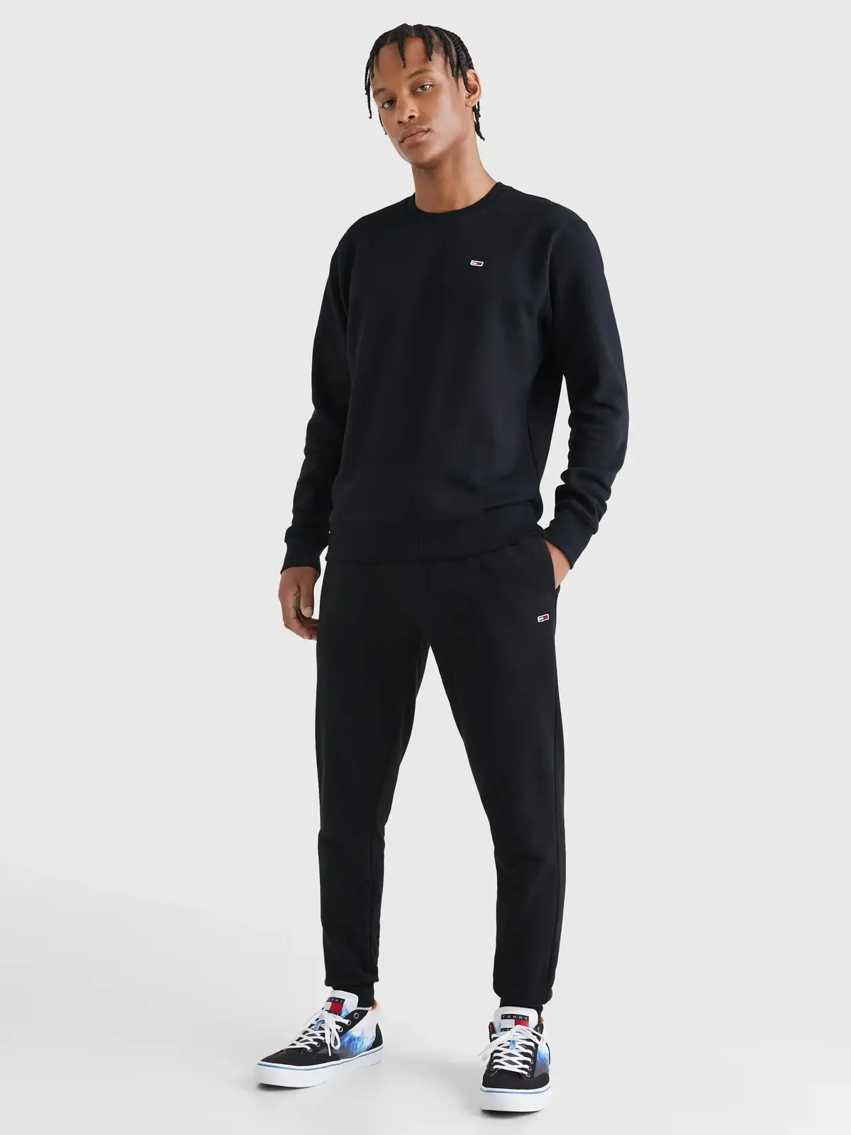 Tommy Hilfiger TJM REGULAR FLEECE C Erkek Siyah Sweatshirt