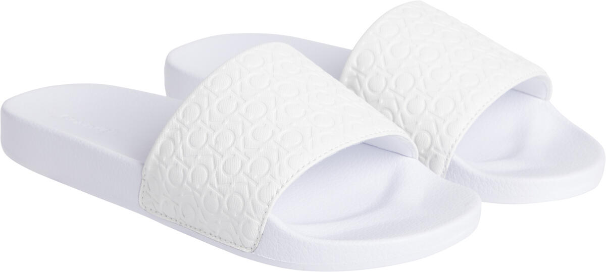 Calvin Klein SLIDE SAFF MONO Kadın Beyaz Terlik