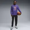 Puma Hoopstel LS Tee Erkek Mor Basketbol Sweatshirt