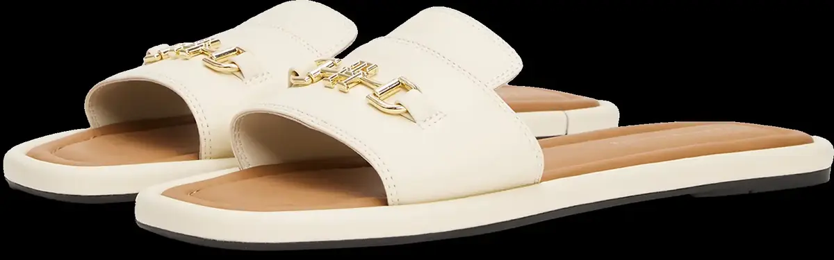 Tommy Hilfiger LEATHER HORSEBIT MUL, ACJ Krem Kadın Terlik