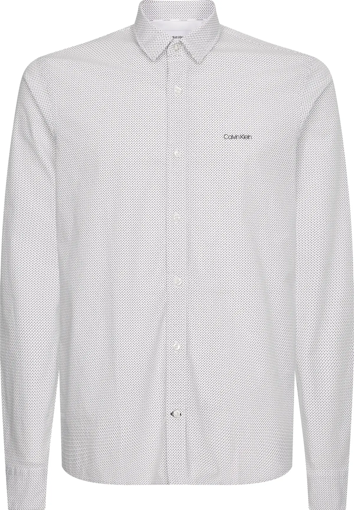 Calvin Klein SLIM FIT MICRO PRINT Erkek Beyaz Gömlek