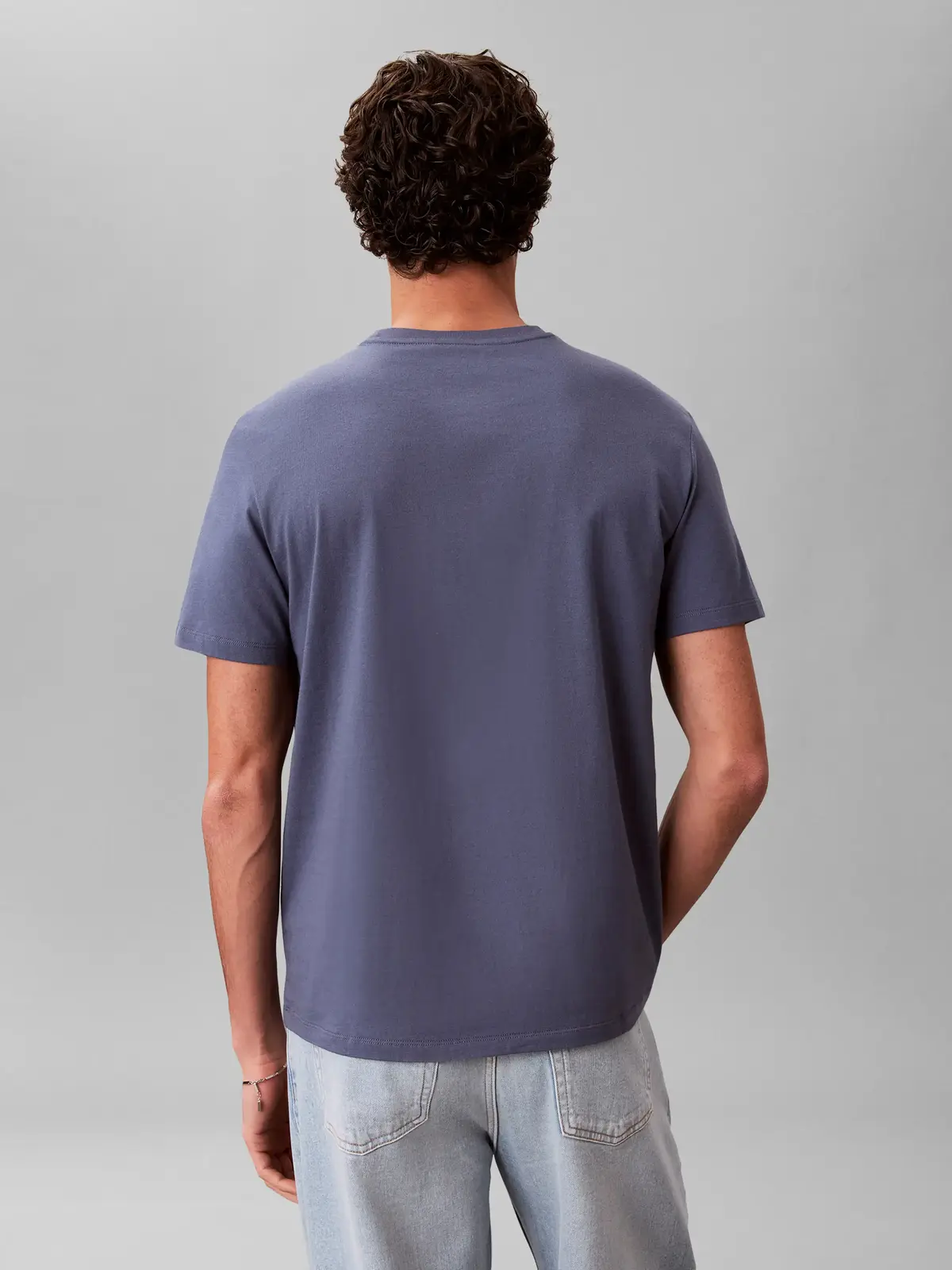 Calvin Klein SS BADGE 30S JERSEY, XL7 Mavi Erkek T-Shirt