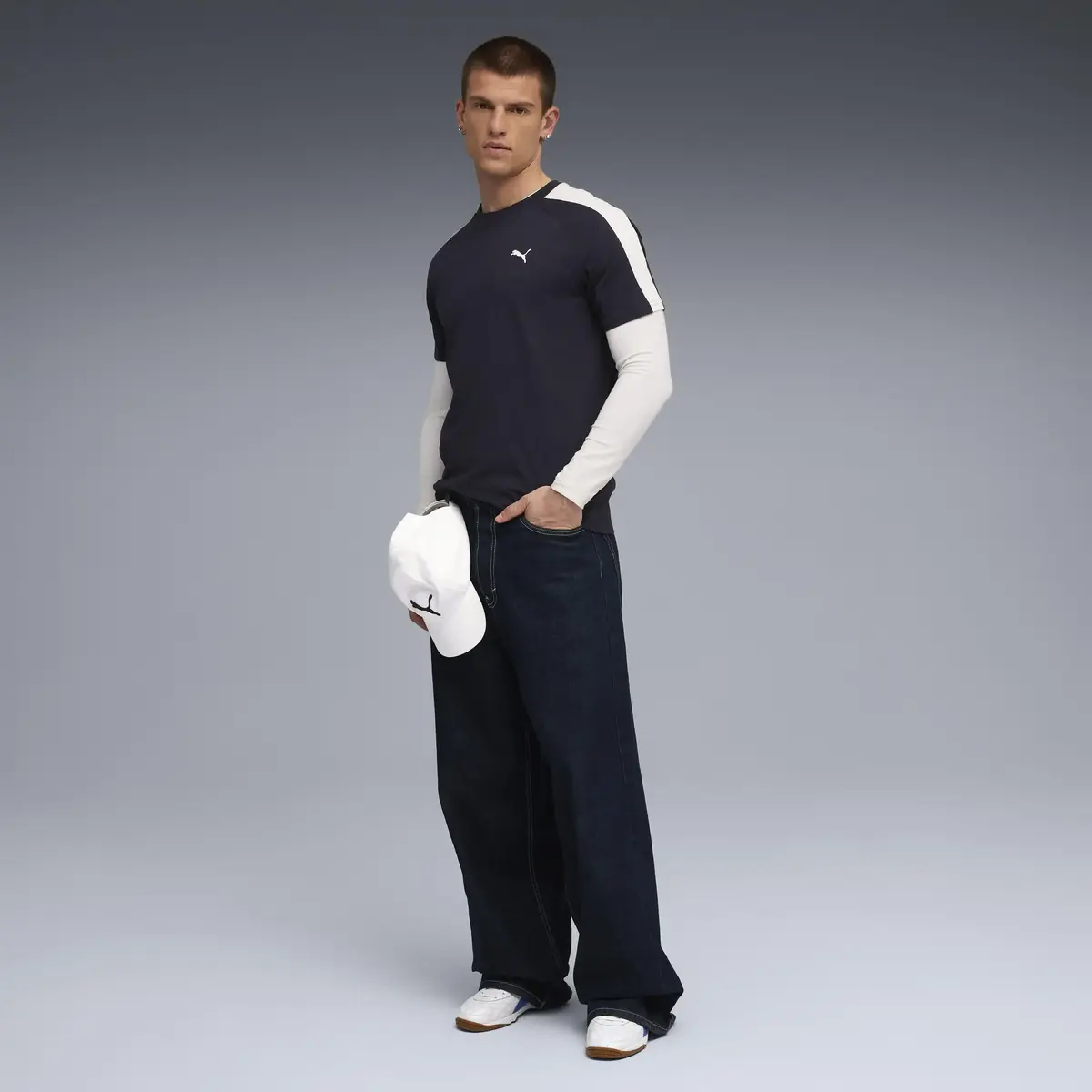 Puma T7 Tee Lacivert Erkek T-Shirt