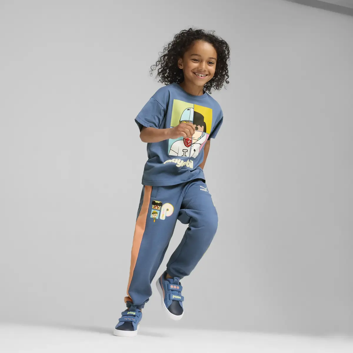 Puma X PLAYMOBIL Graphic Tee Mavi Erkek T-Shirt & Polo