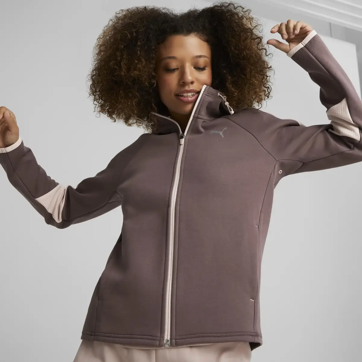 Puma Evostripe Full-Zip Hoodie Pembe Kadın Fermuarlı Hoodie