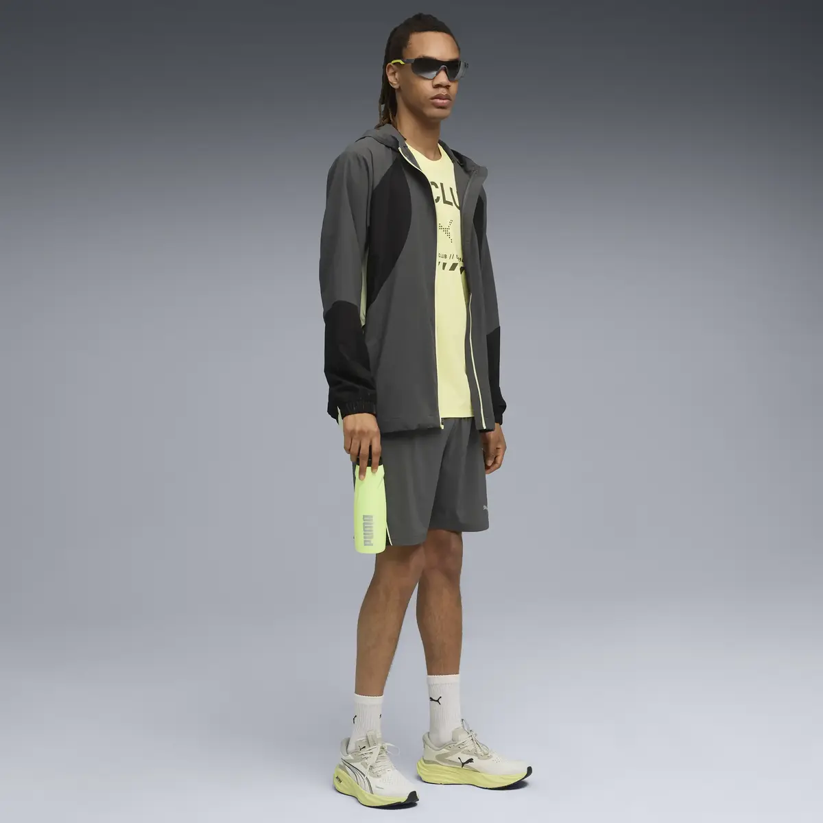 Puma RUN ULTRAWEAVE HOODED JACKET Gri Erkek Fermuarlı Üst