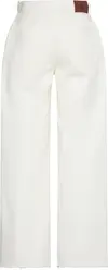 Calvin Klein THE WIDE LEG RAW HEM CHALK WHITE Kadın Beyaz Pantolon