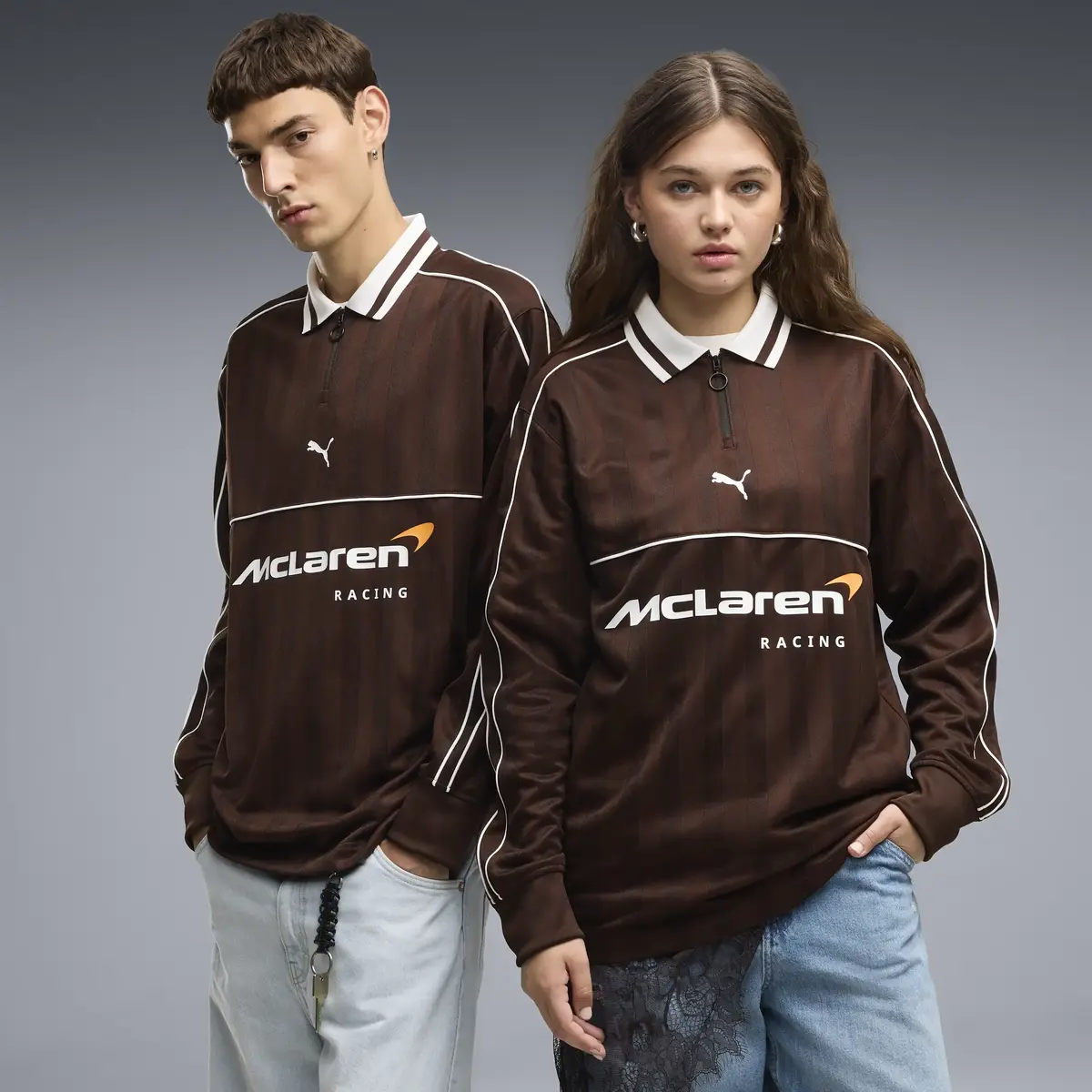 PUMA McLaren Racing LS Jersey Kahverengi Unisex T-Shirt & Polo