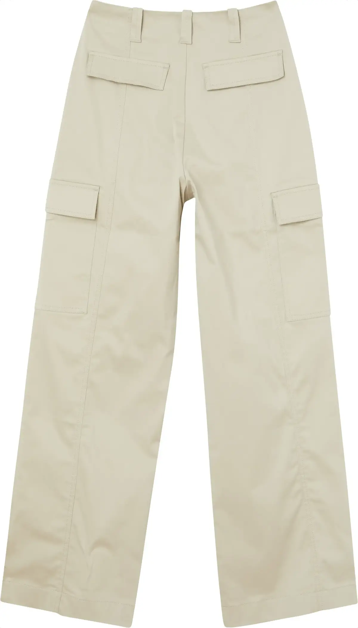Calvin Klein BADGE HR STRAIGHT LE Kadın Krem Kargo Pantolonu