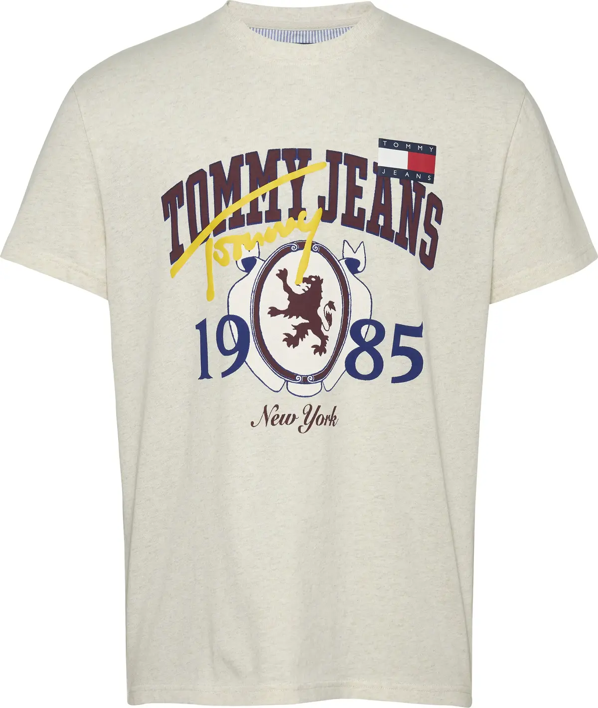 Tommy Hilfiger TJM REG VARSITY NOVE, AE3 Krem Erkek T-Shirt & Polo