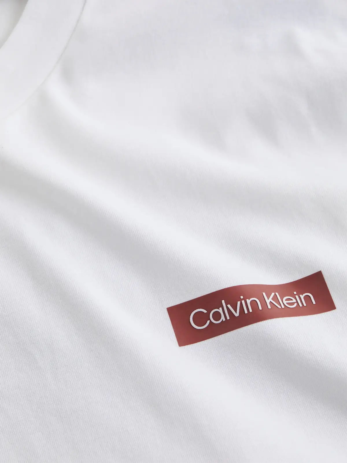 Calvin Klein OVERLAY PRINT T-SHIR, YAF Beyaz Erkek T-Shirt & Polo
