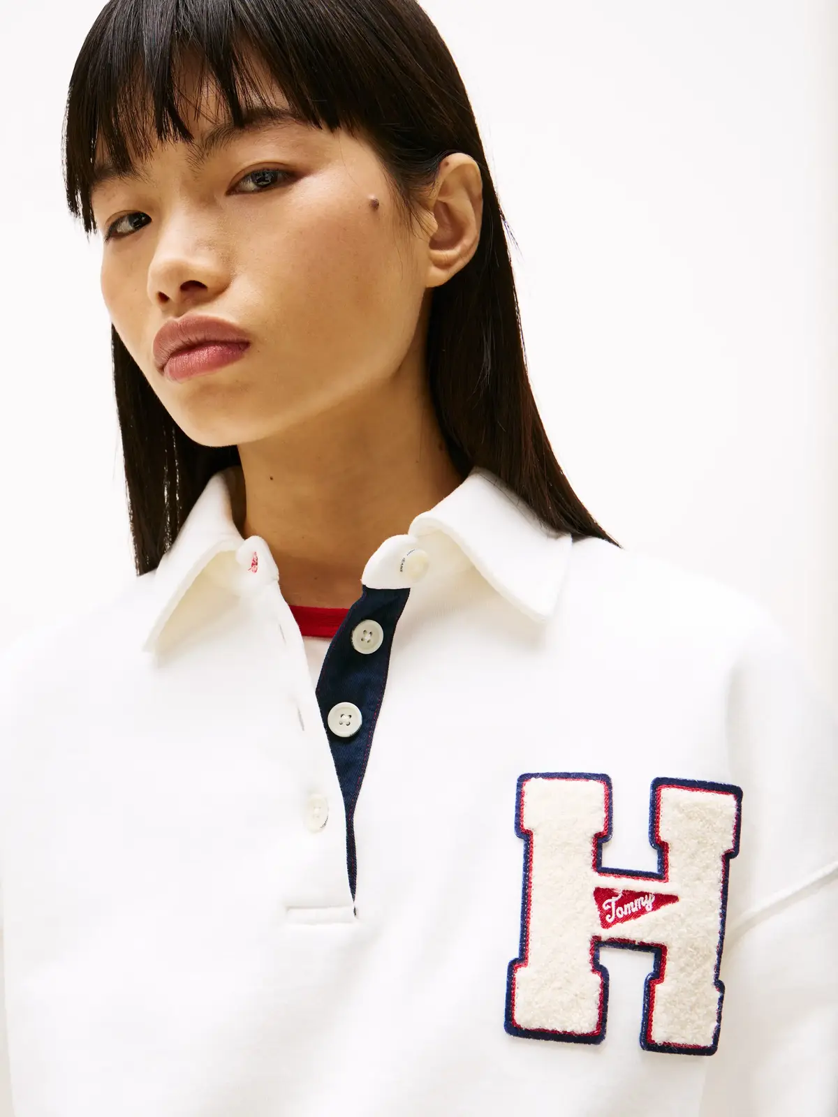 Tommy Hilfiger TJW H GRAPHIC HWK PO Kadın Beyaz Sweatshirt