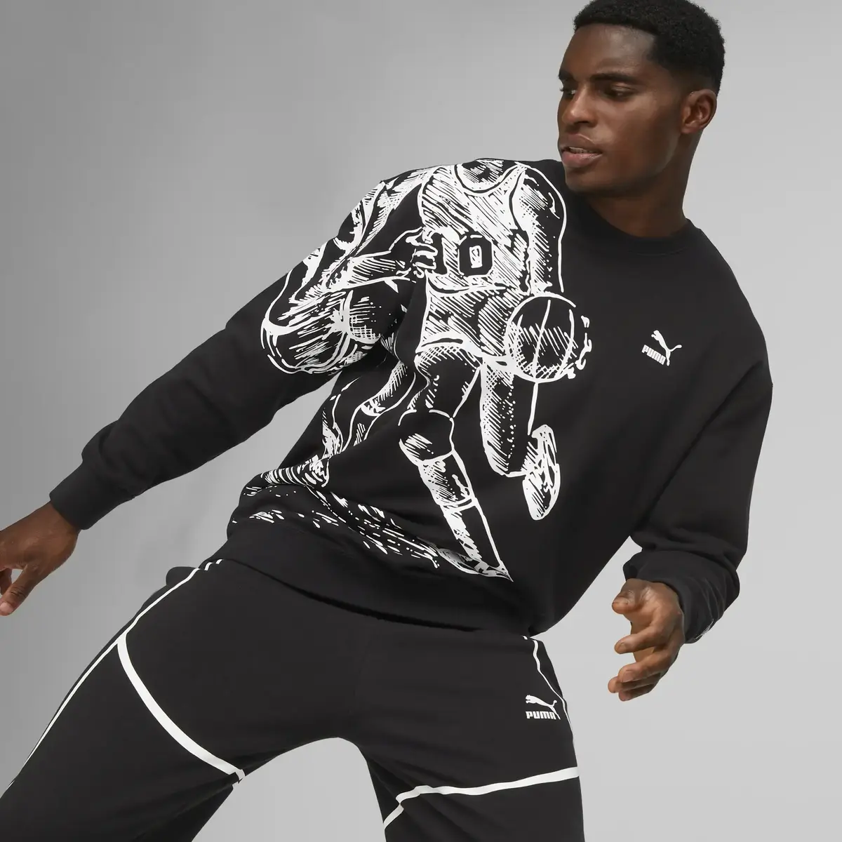 Puma PUMA X JOSHUA VIDES Crew Siyah Erkek Sweatshirt