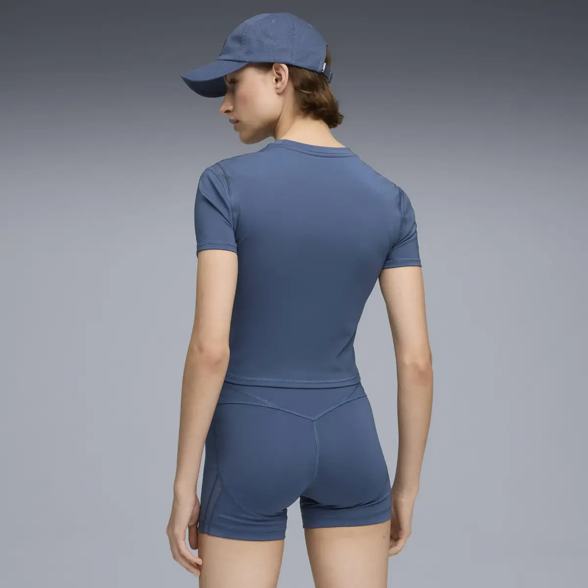 Puma W PUMA SHAPE BABY TEE Mavi Kadın Crop