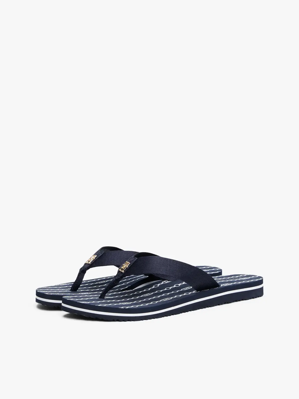 Tommy Hilfiger TH CHAIN PRINT BEACH, DW6 Siyah Kadın Terlik