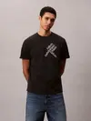 Calvin Klein SS 30S EU CK BH WORD STACK GRAPH Siyah Erkek Tişört