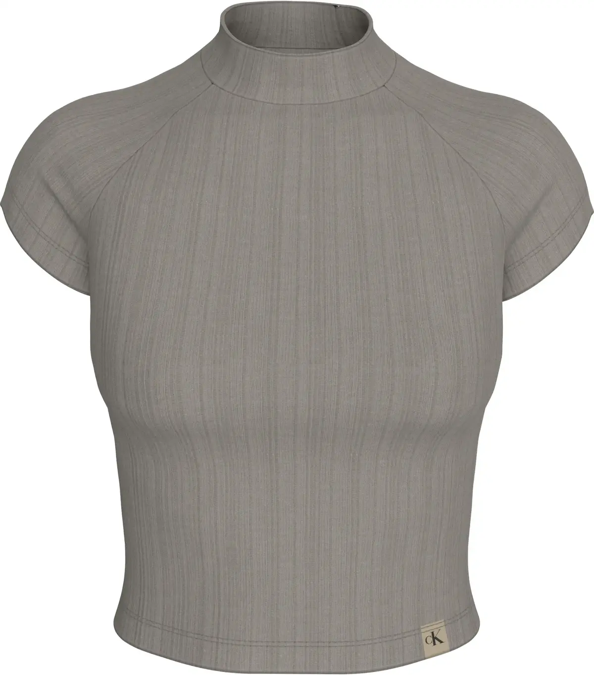 Calvin Klein WARM TEXTURE RIB MOC, PEO Gri Kadın T-Shirt & Polo