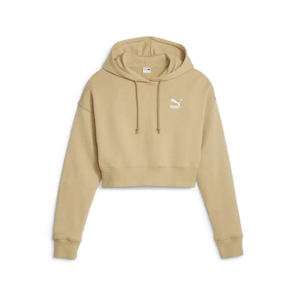 Puma CLASSICS Cropped Hoodie Bej Kadın Sweatshirt