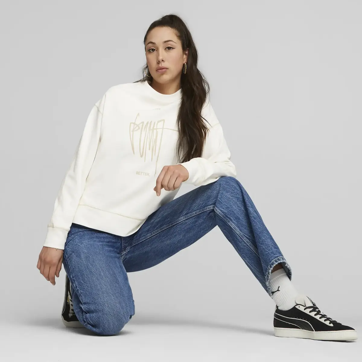 Puma CLASSICS Crew Krem Kadın Mont