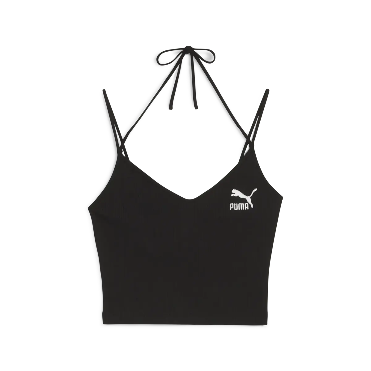 PUMA Classics Ribbed Crop Top PUMA Black Siyah Kadın Crop Üst