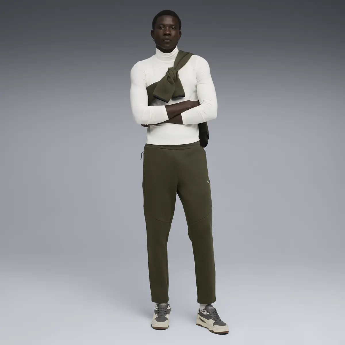 PUMA EVOSTRIPE Pants DK Yeşil Erkek Eşofman Altı