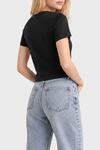 Calvin Klein SS CLASSIC RESORT FO, UB1 Kadın Siyah T-Shirt