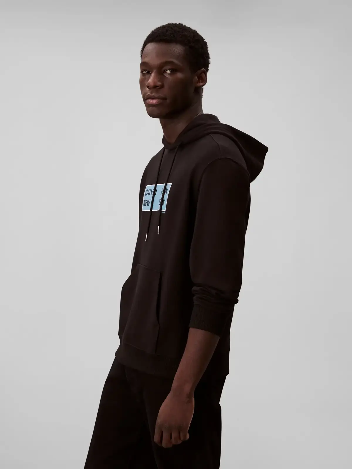 Calvin Klein LS EU 350TERRY CKNY Siyah Erkek Kapüşonlu Sweatshirt