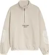Calvin Klein SOLAR MIX MEDIA ZIP- Erkek Krem Sweatshirt