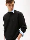 Tommy Hilfiger ESSENTIAL FLEECE CRE Erkek Siyah Sweatshirt