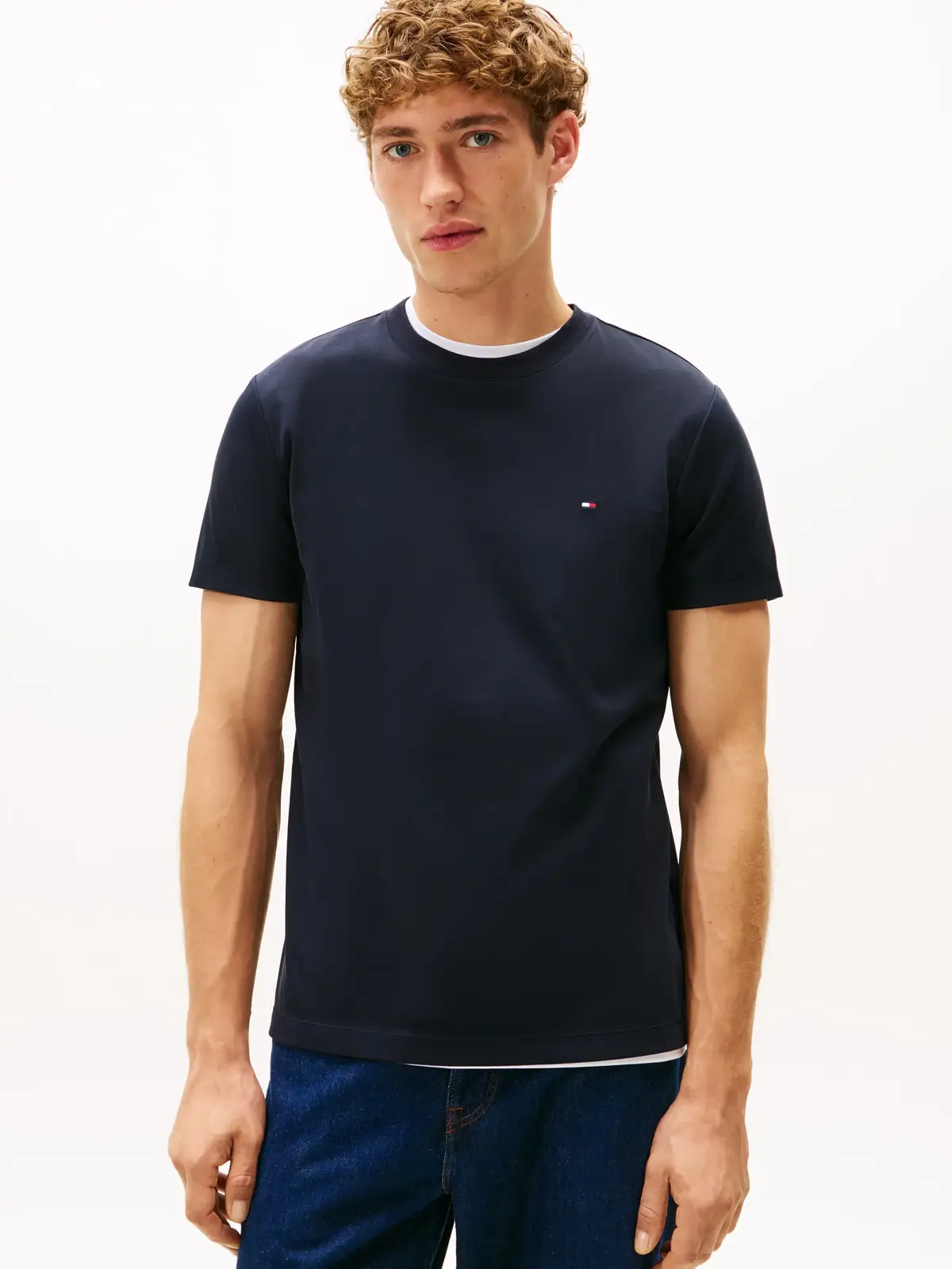 Tommy Hilfiger LUXURY INTERLOCK TEE, DW5 Siyah Erkek T-Shirt & Polo