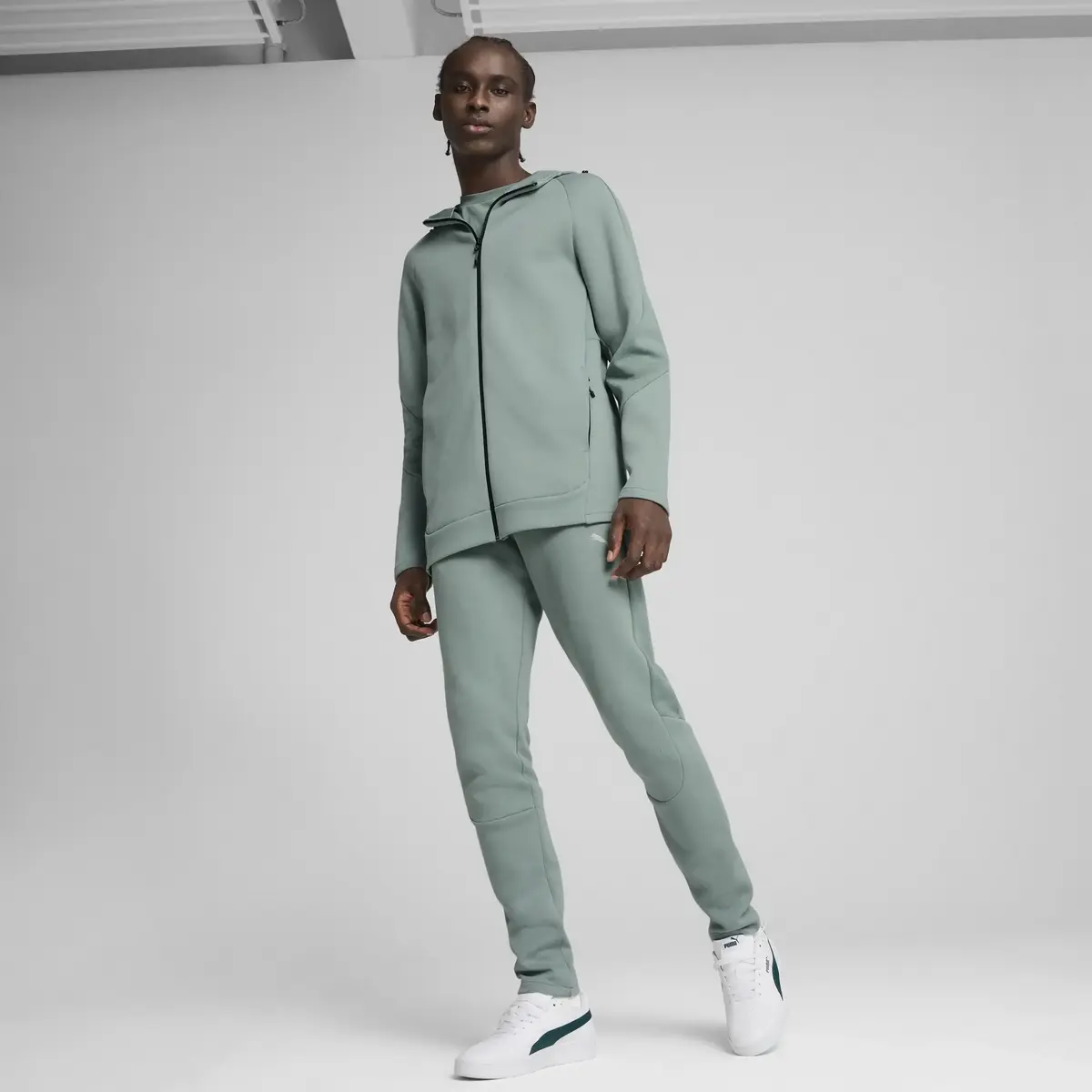 PUMA EVOSTRIPE Full-Zip Hoodie Yeşil Erkek Fermuarlı Ceket