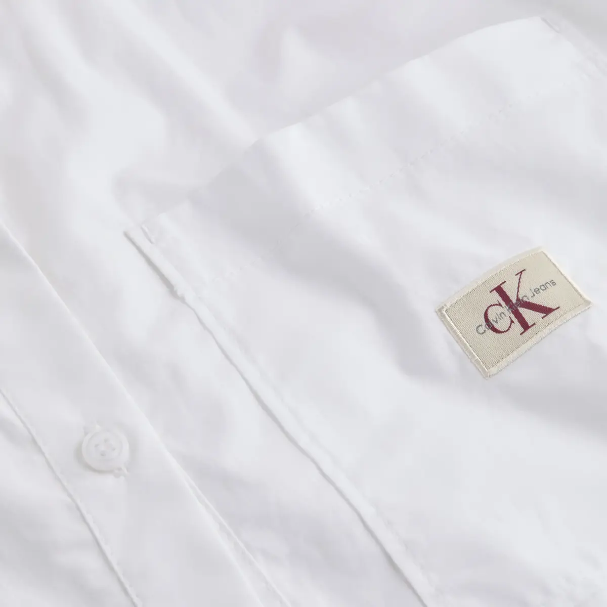 Calvin Klein WOVEN LABEL CROPPED, YAF Beyaz Kadın Gömlek