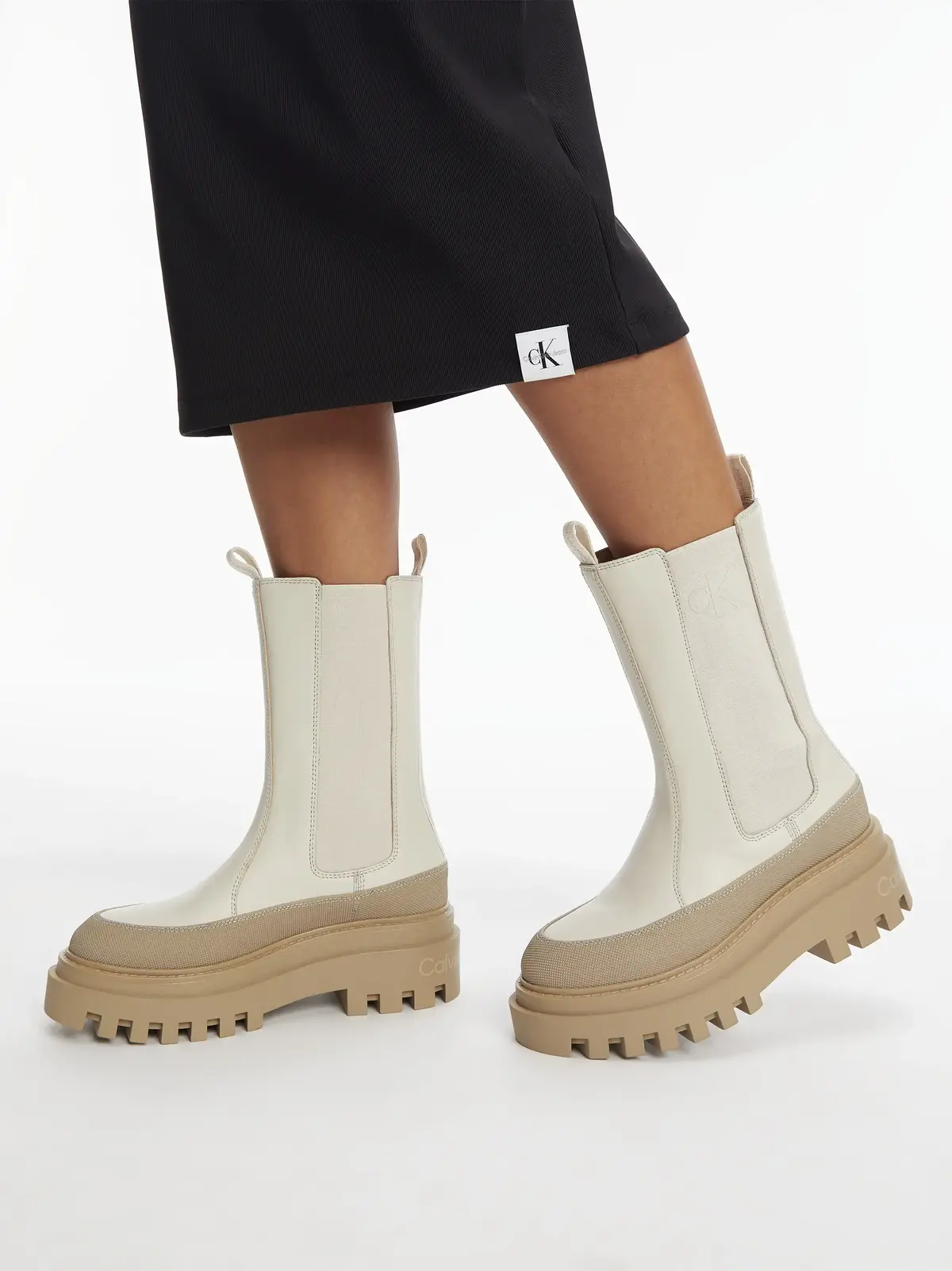 Calvin Klein FLATFORM CHELSEA BOO Kadın Bej Bot