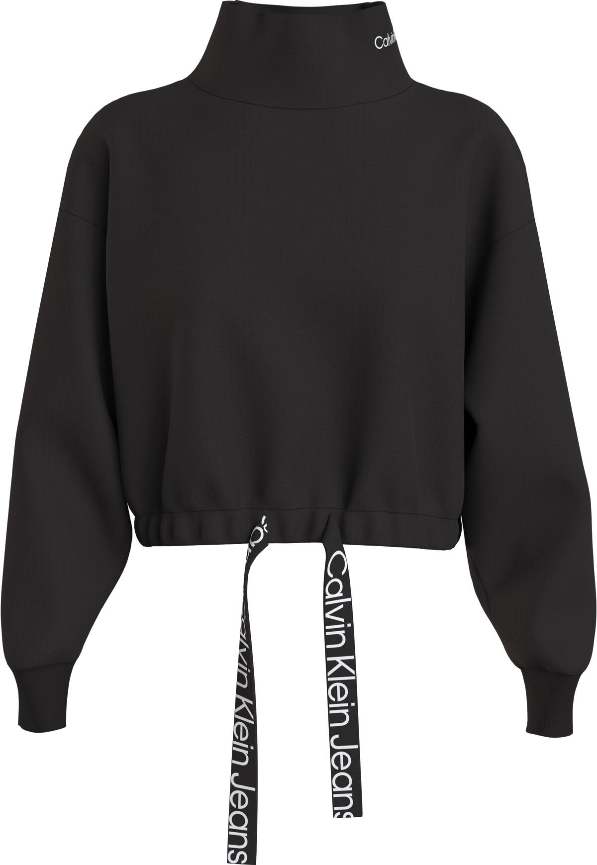 Calvin Klein WAIST DRAWCORD ROLLN Kadın Siyah Sweatshirt