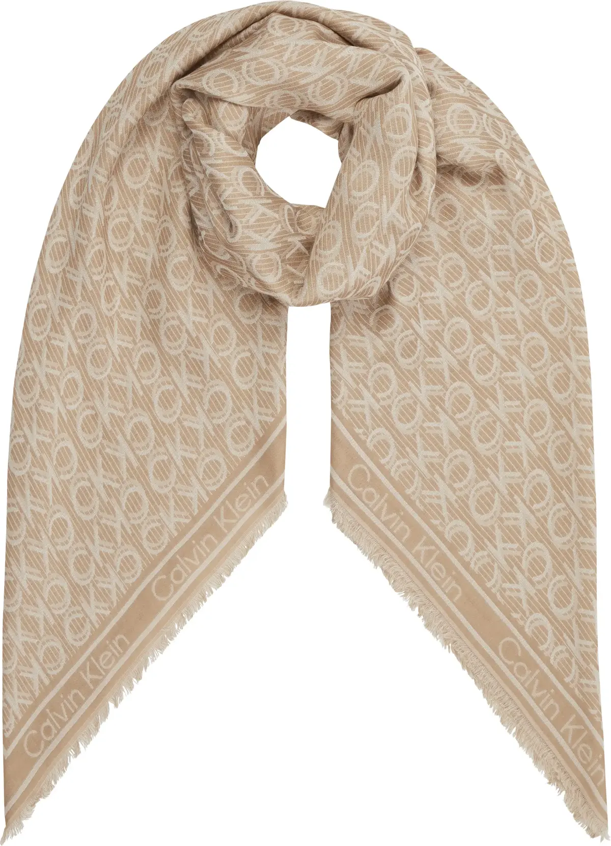 Calvin Klein MONOGRAM JACQUARD SC Kadın Kahverengi Eşarp