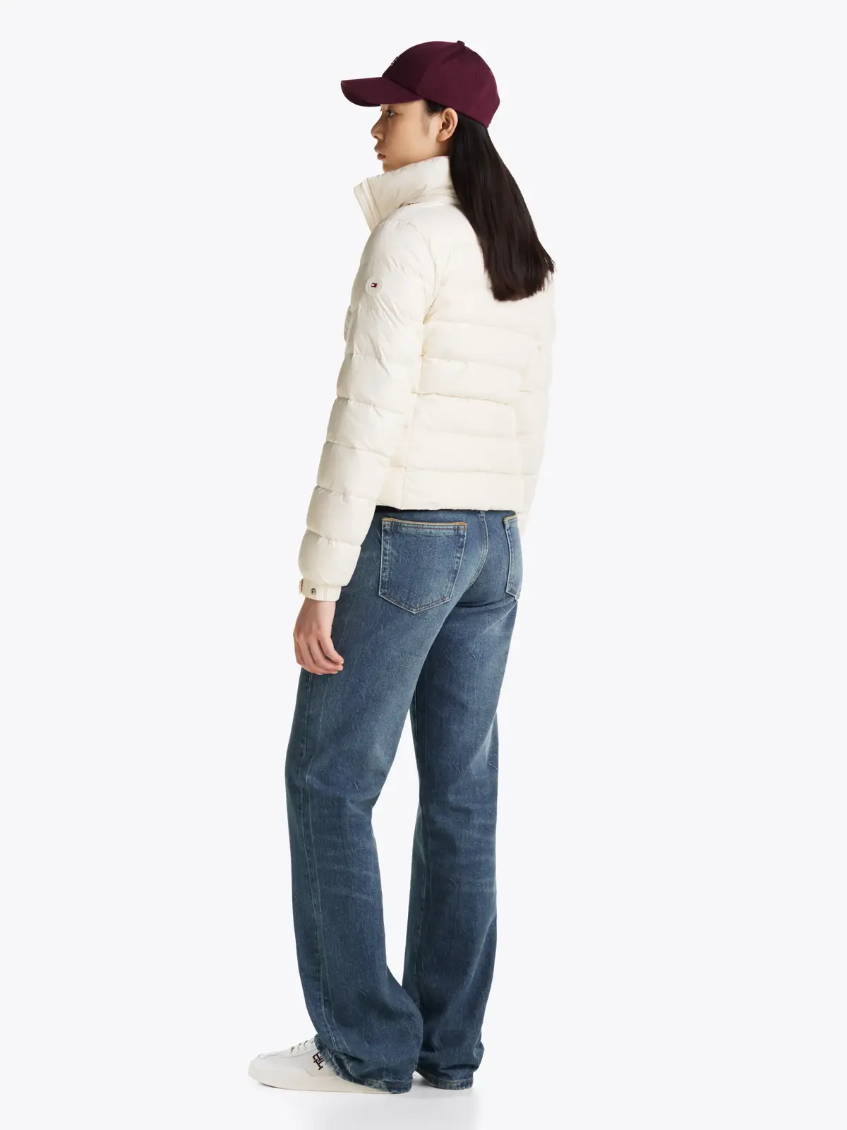 Tommy Hilfiger LW DOWN FEMININE GLO, Z00 Krem Kadın Mont