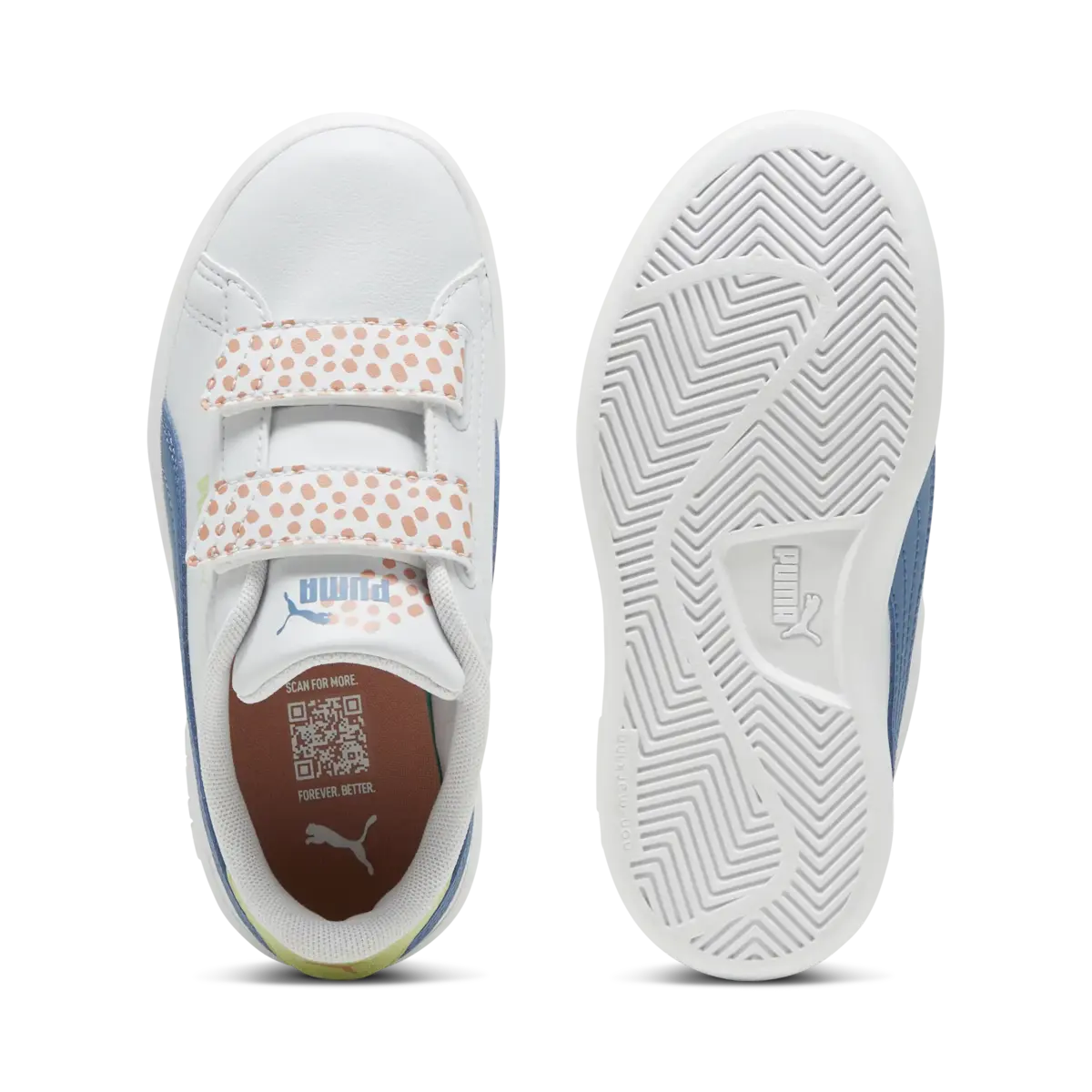 Puma Smash 3.0 Puma FC V PS Beyaz Çocuk Spor Ayakkabı