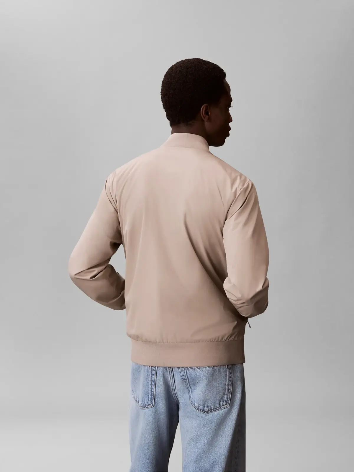 Calvin Klein LS MATTE BOMBER JACK Bej Erkek Fermuarlı Ceket