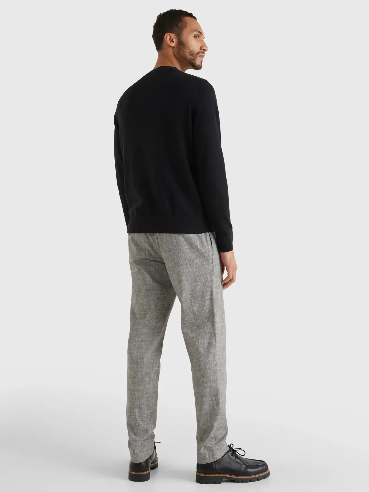 Tommy Hilfiger CORE COTTON-SILK CNE Erkek Siyah Kazak