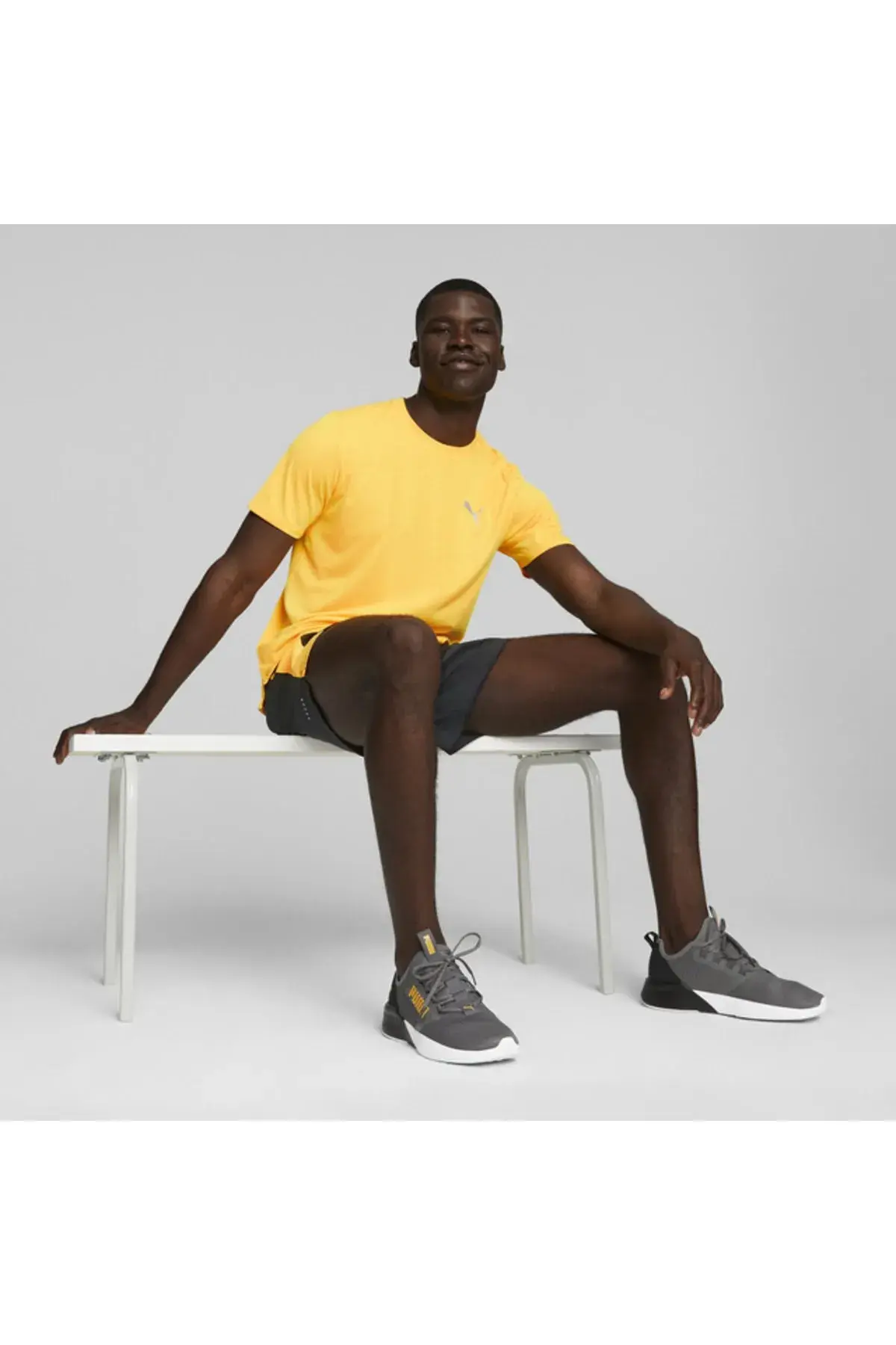 Puma Run Favorıte Heather Ss Tee M Sarı Erkek Koşu Ve Performans T-Shirt