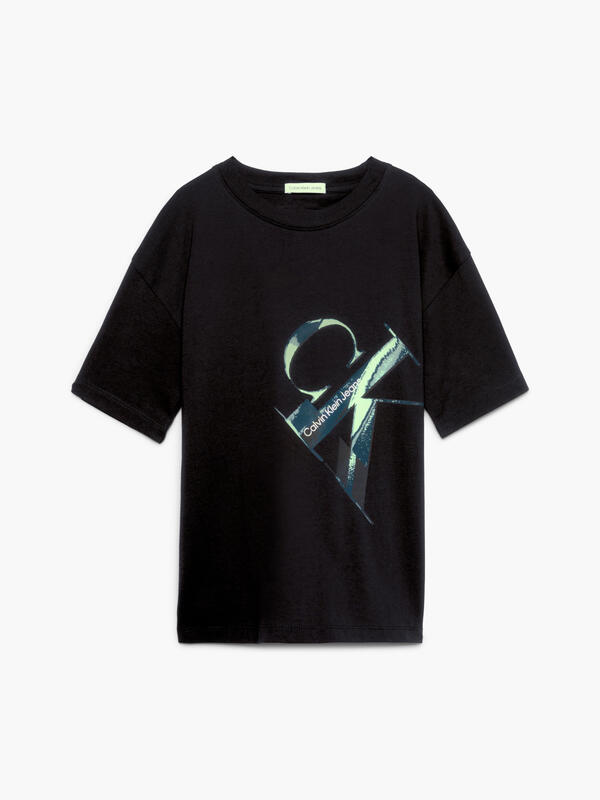 Calvin Klein HYPER REAL MONOGRAM Erkek Siyah T-Shirt