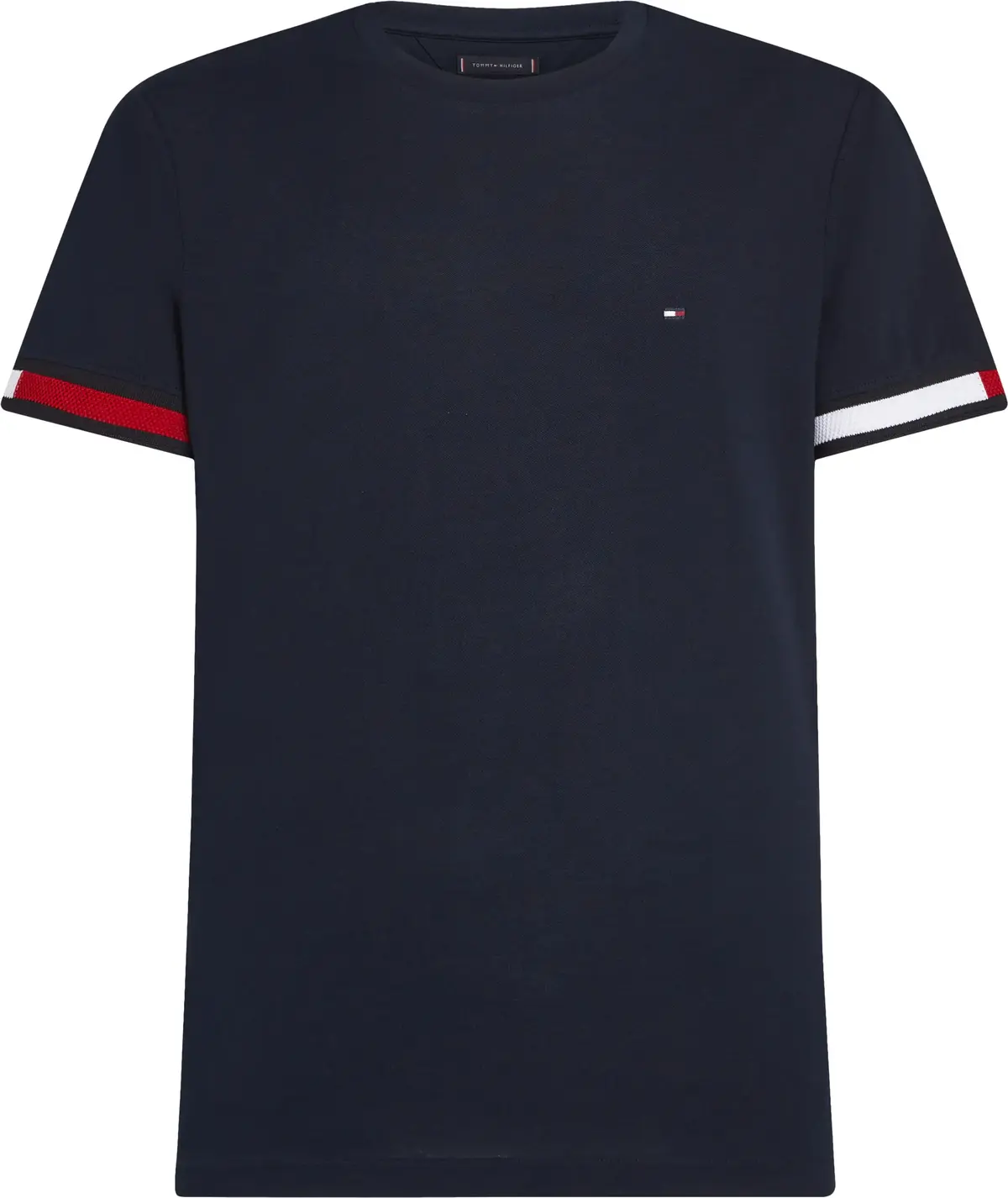 Tommy Hilfiger GLOBAL STRIPE FLAG C, DW5 Siyah Erkek T-Shirt & Polo