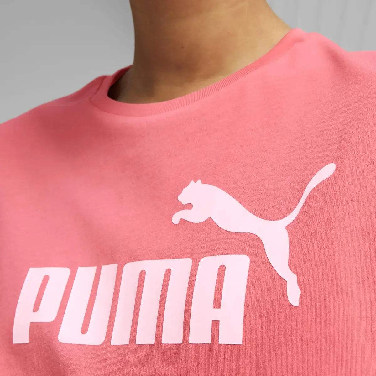 Puma Ess Cropped Logo Tee Loveable Pembe Kadın T-shirt